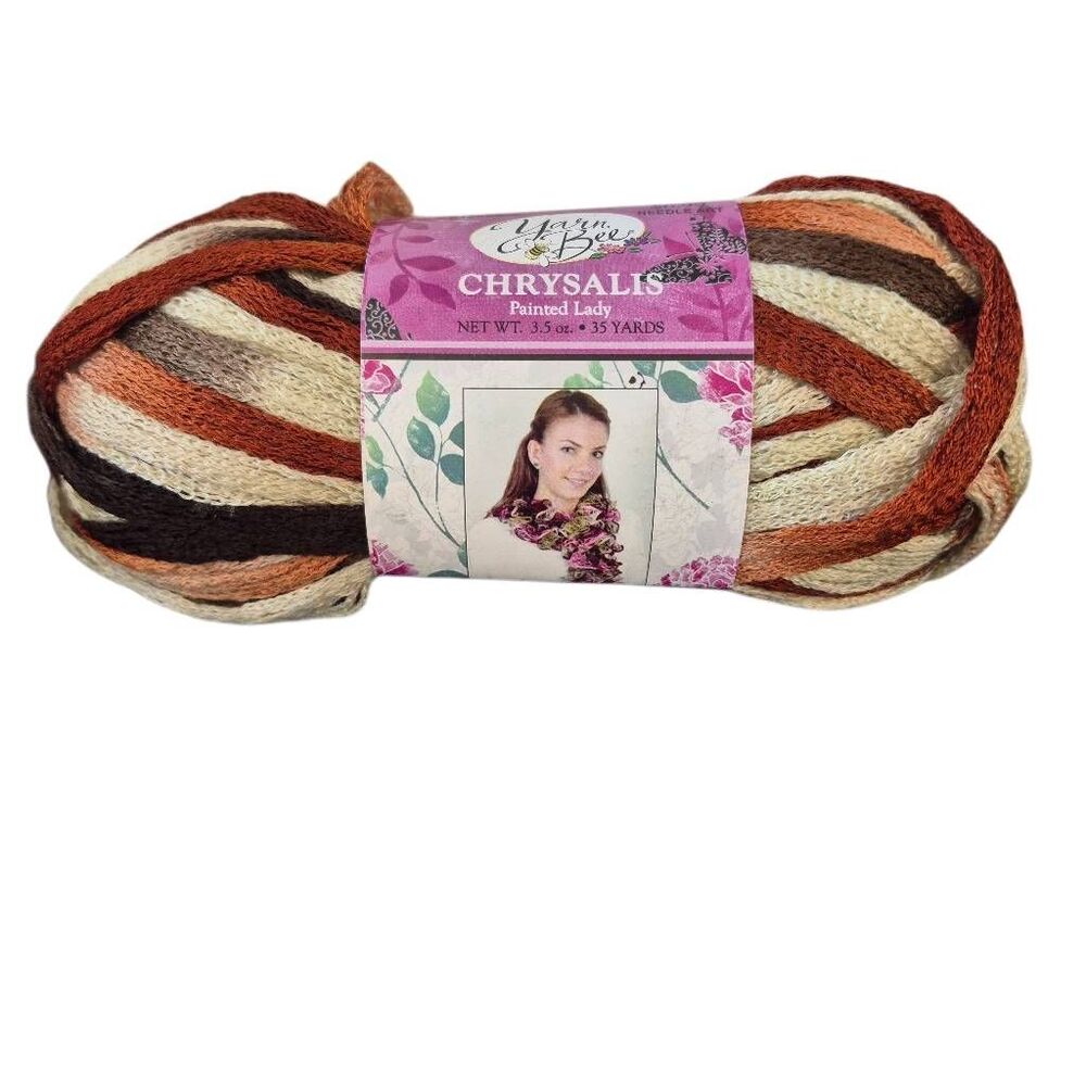 Yarn Bee Chrysalis Painted Lady #100 Acrylic Ruffle Yarn 3.5oz 35 yds New